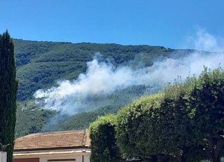 Primi roghi sul Taburno: vasto incendio a Frasso Telesino
