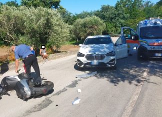 Scontro tra auto e moto a San Salvatore Telesino: un ferito