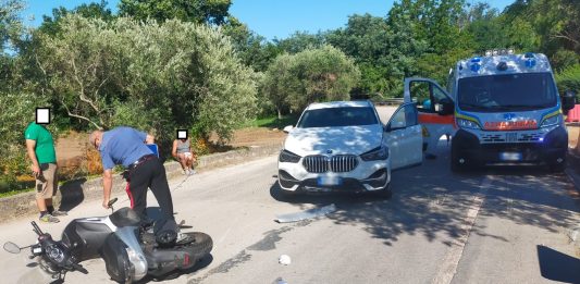 Scontro tra auto e moto a San Salvatore Telesino: un ferito