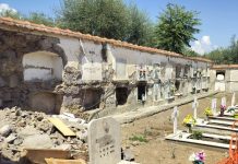 San Martino Sannita – Crolla parte del cimitero di Terranova, “condizioni precarie note da tempo”
