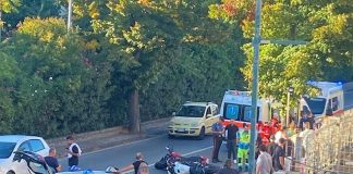 San Giorgio del Sannio – Ennesimo incidente in via dei Sanniti: scontro tra due moto, centauri feriti